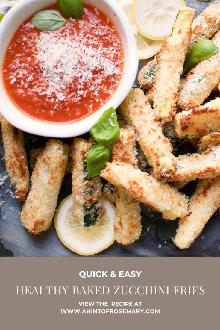 Healthy Baked Zucchini Fries - A Hint Of Rosemary