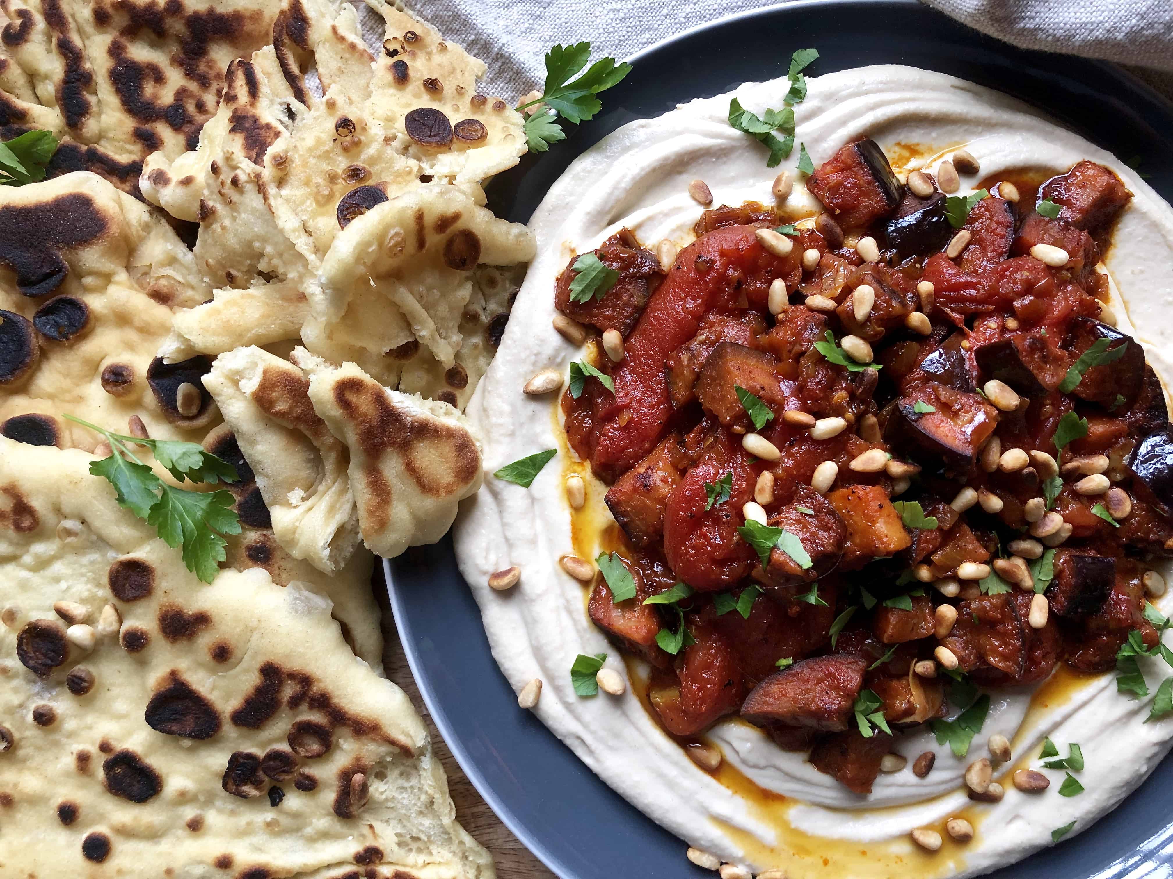 Moroccan Roasted Eggplant With Stewed Tomatoes A Hint Of Rosemary