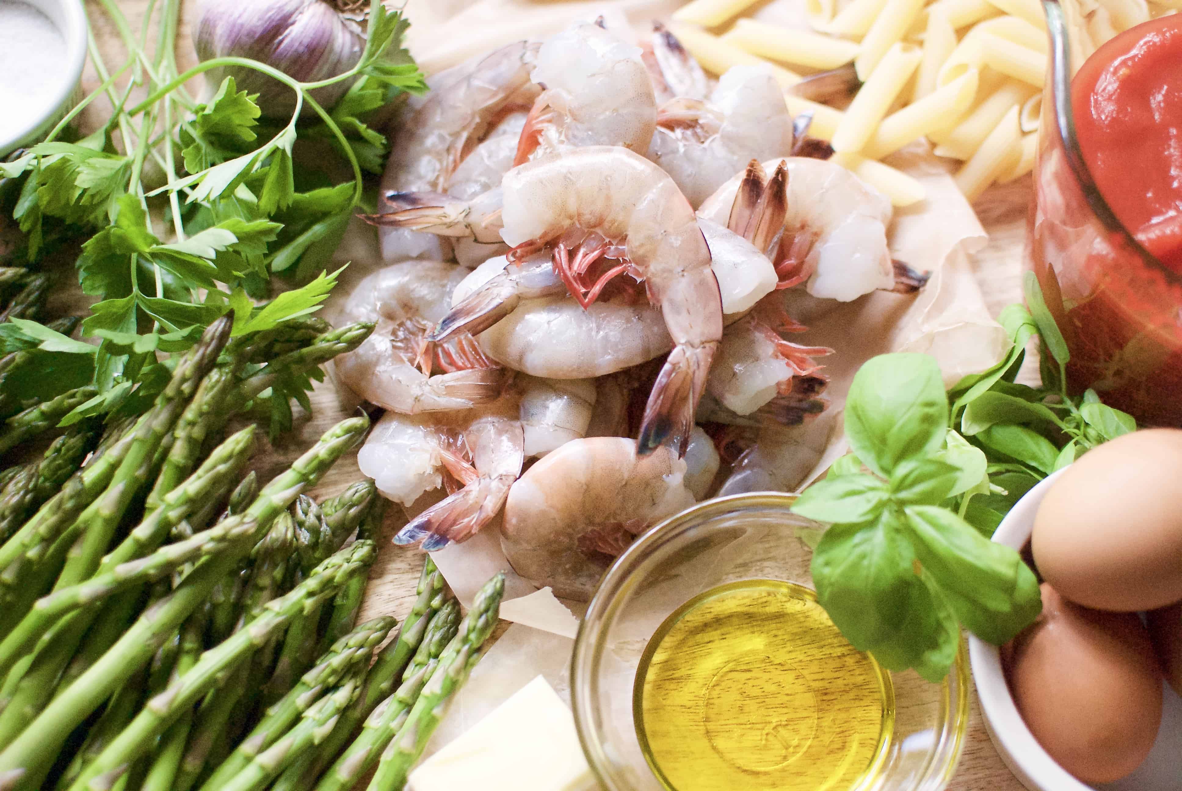 Penne With Shrimp & Asparagus - A Hint Of Rosemary