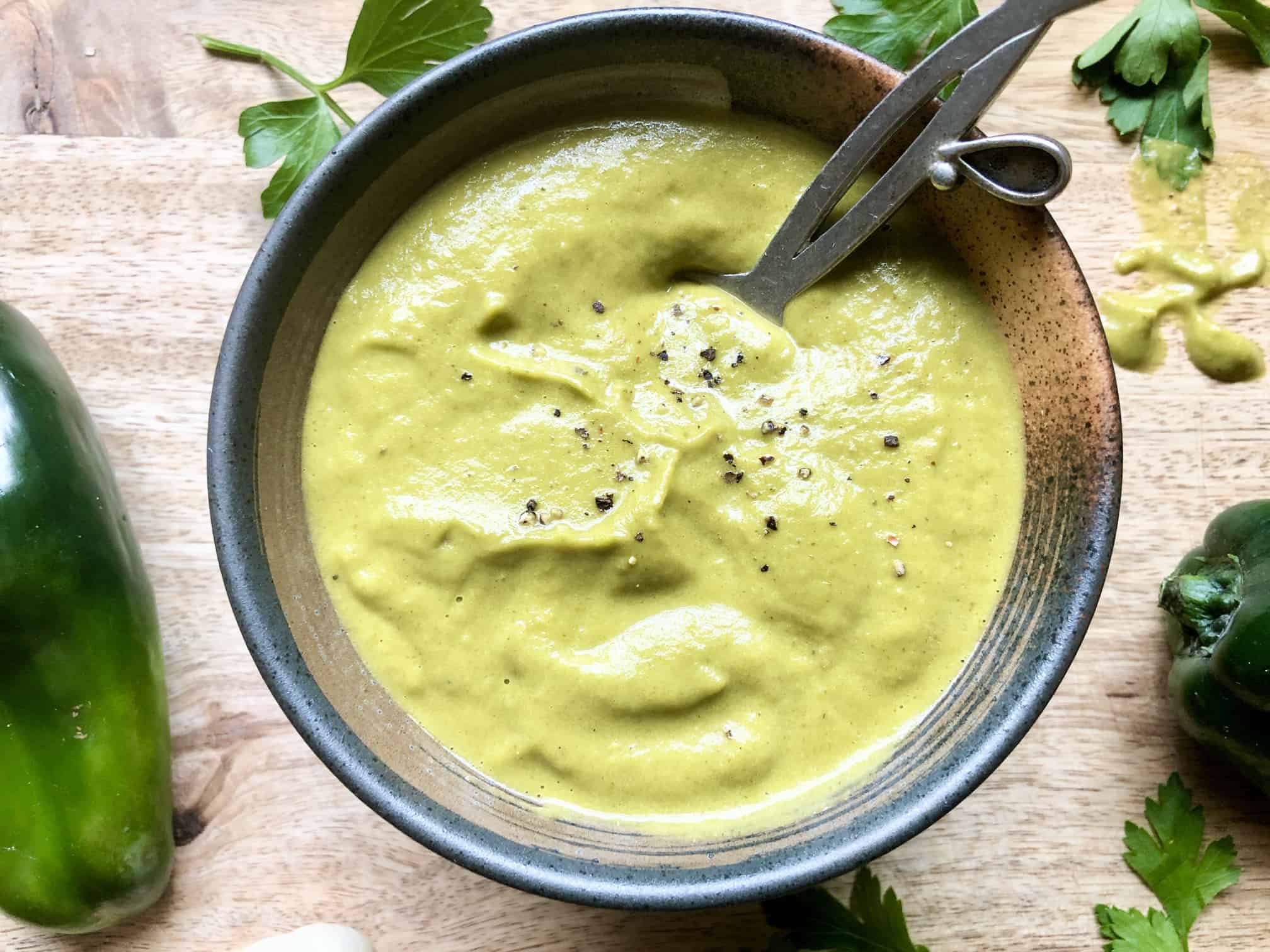 Queso Fundido With Roasted Poblano Vinaigrette - A Hint Of Rosemary